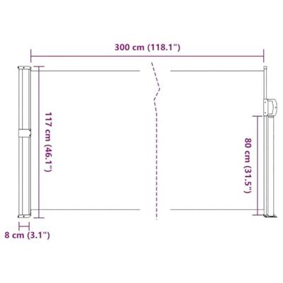 Windscherm uittrekbaar 120x300 cm antracietkleurig Windscherm uittrekbaar 120x300 cm antracietkleurig