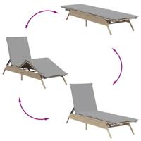 Ligbed met kussen poly rattan beige - thumbnail