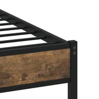 Bedframe zonder matras metaal gerookt eikenkleurig 193x203 cm - thumbnail