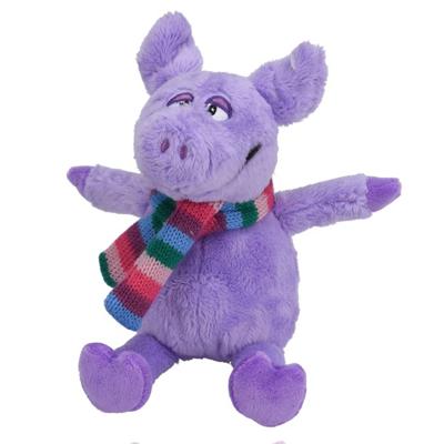 Tender Toys knuffelvarken met sjaal 19 cm paars Tender Toys knuffelvarken met sjaal 19 cm paars