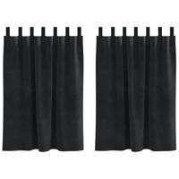 VidaXL Verduisterende gordijnen 2 pcs zwart 140 x 140 cm fluweel - thumbnail