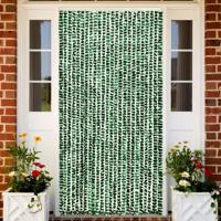 VidaXL Vliegengordijn 100x220 cm chenille groen en wit - thumbnail