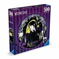 Ravensburger ronde puzzel - Wednesday Adams - 500 stukjes - Cartoons en strips - Vanaf 10 jaar - thumbnail