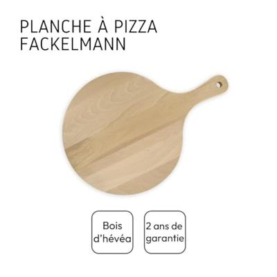 Set van 2 houten pizza- en tarte flambéeplanken en pizzasnijder van roestvrij staal - FACKELMANN - 30 cm