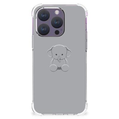 iPhone 15 Pro Stevig | Bumper Hoesje | Grijs Baby Olifant iPhone 15 Pro Stevig | Bumper Hoesje | Grijs Baby Olifant