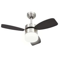 VidaXL Plafondventilator met lamp afstandsbediening 76 cm donkerbruin - thumbnail