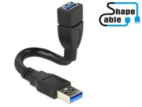 Delock 83713 USB-kabel USB 3.0 USB-A stekker, USB-A bus 0.15 m Zwart - thumbnail