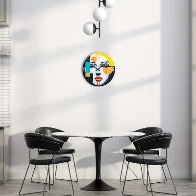 Wandklok 43cm-Geruisloos-Meerkleurig-Glas-NeXtime 'Vogue' Wandklok 43cm-Geruisloos-Meerkleurig-Glas-NeXtime 'Vogue'