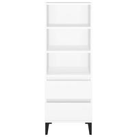 Hoge kast 40x36x110 cm bewerkt hout wit - thumbnail