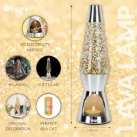 Waxinelicht lavalamp gouden glitters - thumbnail