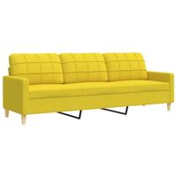 3-delige Loungeset met voetenbank stof lichtgeel - thumbnail