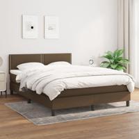 Boxspring met matras stof donkerbruin 140x200 cm - thumbnail