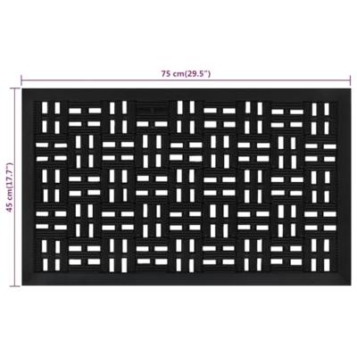 Deurmat rechthoekig 45x75 cm rubber - thumbnail