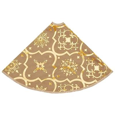 VidaXL Kerstboomrok luxe met sok 90 cm stof geel