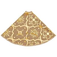 VidaXL Kerstboomrok luxe met sok 90 cm stof geel - thumbnail