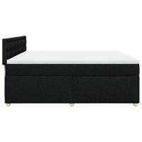Boxspring met matras stof zwart 200x200 cm - thumbnail