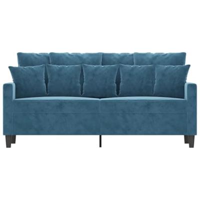 Tweezitsbank 140 cm fluweel blauw