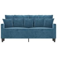 Tweezitsbank 140 cm fluweel blauw - thumbnail