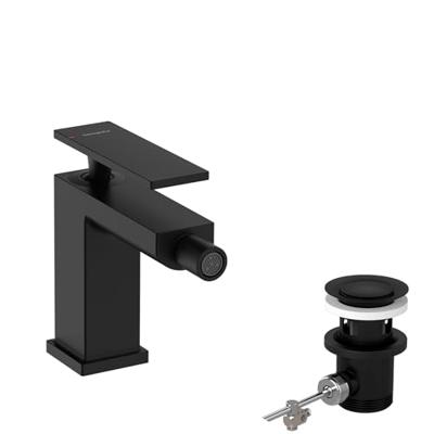 Hansgrohe Tecturis E ééngreeps bidetkraan met PopUp trekwaste, mat zwart