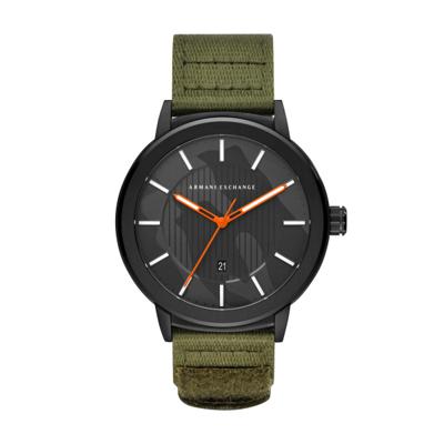 Horlogeband Armani Exchange AX1468 Leder/Textiel Groen 22mm Horlogeband Armani Exchange AX1468 Leder/Textiel Groen 22mm