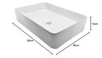 Waskom Wiesbaden Link | 50x35x14.5 cm | Keramiek | Vrijstaand | Rechthoekig | Wit - thumbnail
