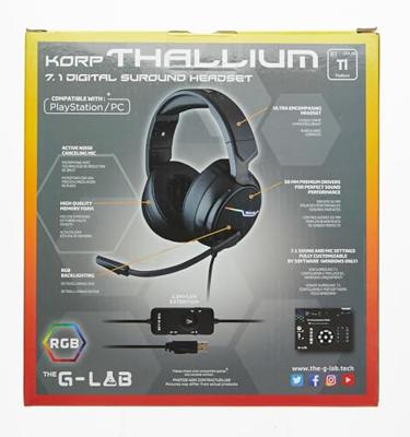 Hoofdtelefoon met microfoon The G-Lab Korp Thallium Zwart