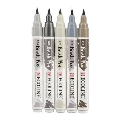 Bruynzeel Ecoline brush pen set schaduw, 5 kleuren