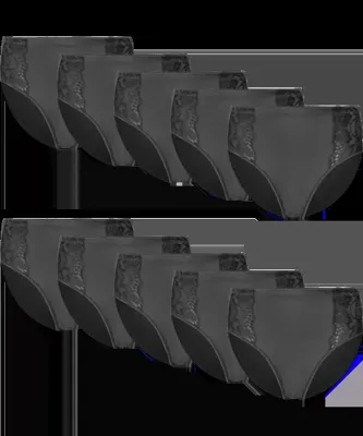 Fine Woman 9-pak dames slip kant - 9039 - Goedkope Multipack onderbroeken - Elastisch katoen