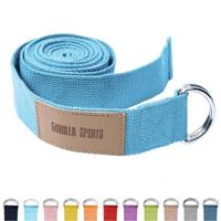Yoga riem 260 x 3,8 cm Blauw - thumbnail