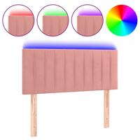 Hoofdbord LED 90x5x78/88 cm fluweel roze - thumbnail