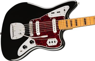 Fender Vintera II 70s Jaguar MN Black elektrische gitaar met deluxe gigbag