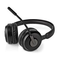 Nedis PC-Headset | On-Ear | Stereo | Bluetooth | Inklapbare Microfoon | Zwart - CHSTB310BK - thumbnail