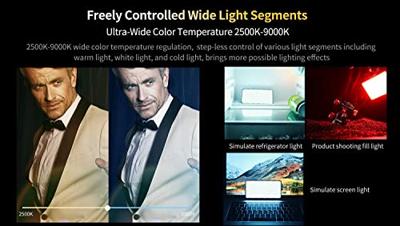 VIJIM RGB Multi Color LED-videolamp VL196