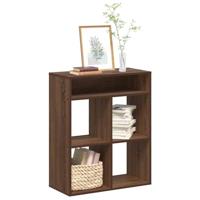 Boekenkast 66x31x80 cm bewerkt hout bruin eikenkleur - thumbnail