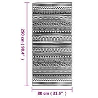 VidaXL Buitenkleed arakil 80x250 cm polypropeen zwart - thumbnail