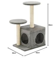 VidaXL Kattenkrabpaal met sisal krabpalen 60 cm grijs - thumbnail