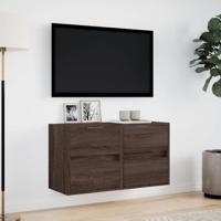 Tv-wandmeubels met LED 2 st 41x31x45 cm bruin eikenkleurig - thumbnail