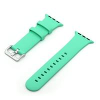 By Qubix - Rubberen sportbandje met gesp - Mint groen - Compatible met Apple Watch 38mm / 40mm / 41mm / 42mm - Compatible Apple watch bandjes - thumbnail