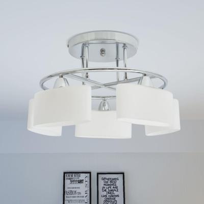 Plafondlamp met ellipsvormige glazen kappen 5xE14 200W
