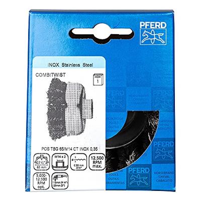 PFERD TOOLS 43305043 Combitwist komborstel getordeerd TBG Ø 65 mm M14 Ø roestvrijstalen draad 0,35 voor haakse slijpers 1 stuk(s)