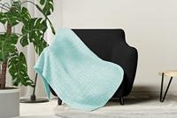 LINNICK Flanel Fleece Deken Croco - mint groen - 140x200cm - thumbnail