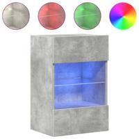Wandkasten met LED-verlichting voor tv 2 st 40x30x60,5 cm betongrijs - thumbnail