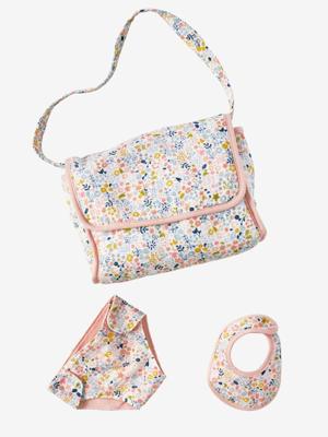 Premium poppenluiertas + luier + slab roze