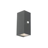 QAZQA Wandlamp donkergrijs 2-lichts IP44 met bewegingssensor - Baleno - thumbnail