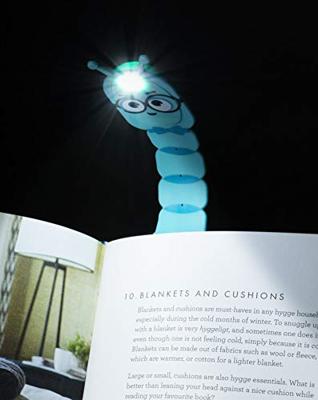 Mondikaarten Flexilight leeslamp bookworm aqua