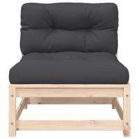 Tuinbank zonder armleuningen met kussens massief grenenhout - thumbnail