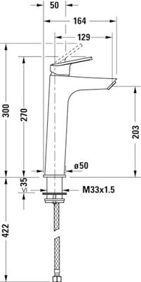 Wastafelkraan Duravit No.1 1-Gats Wastafelkraan Large Size Zonder Waste Voorsprong 12.9 cm Chroom Duravit Wastafelkraan Duravit No.1 1-Gats Wastafelkraan Large Size Zonder Waste Voorsprong 12.9 cm Chroom Duravit