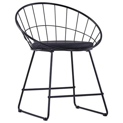 Eetkamerstoelen met kunstleren zittingen 2 st staal zwart Eetkamerstoelen met kunstleren zittingen 2 st staal zwart