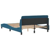 Bedframe met hoofdeinde fluweel blauw 120x200 cm - thumbnail