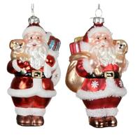 Decoris kersthanger glas kerstman met hondje - assortiment - thumbnail